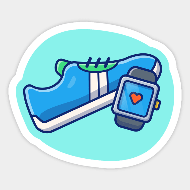 Shoes And Watch Cartoon Vector Icon Illustration Sticker by Catalyst Labs